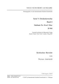 Vorderes Coverbild Neue Schubert-Ausgabe. Kritische Berichte / Orchesterwerke / Sinfonie Nr. 8 C-Dur