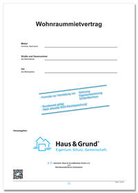Vorderes Coverbild Mietvertrag für Wohnungen, Eigentumswohnungen und Einfamilienhäuser, Wohnraummietvertrag