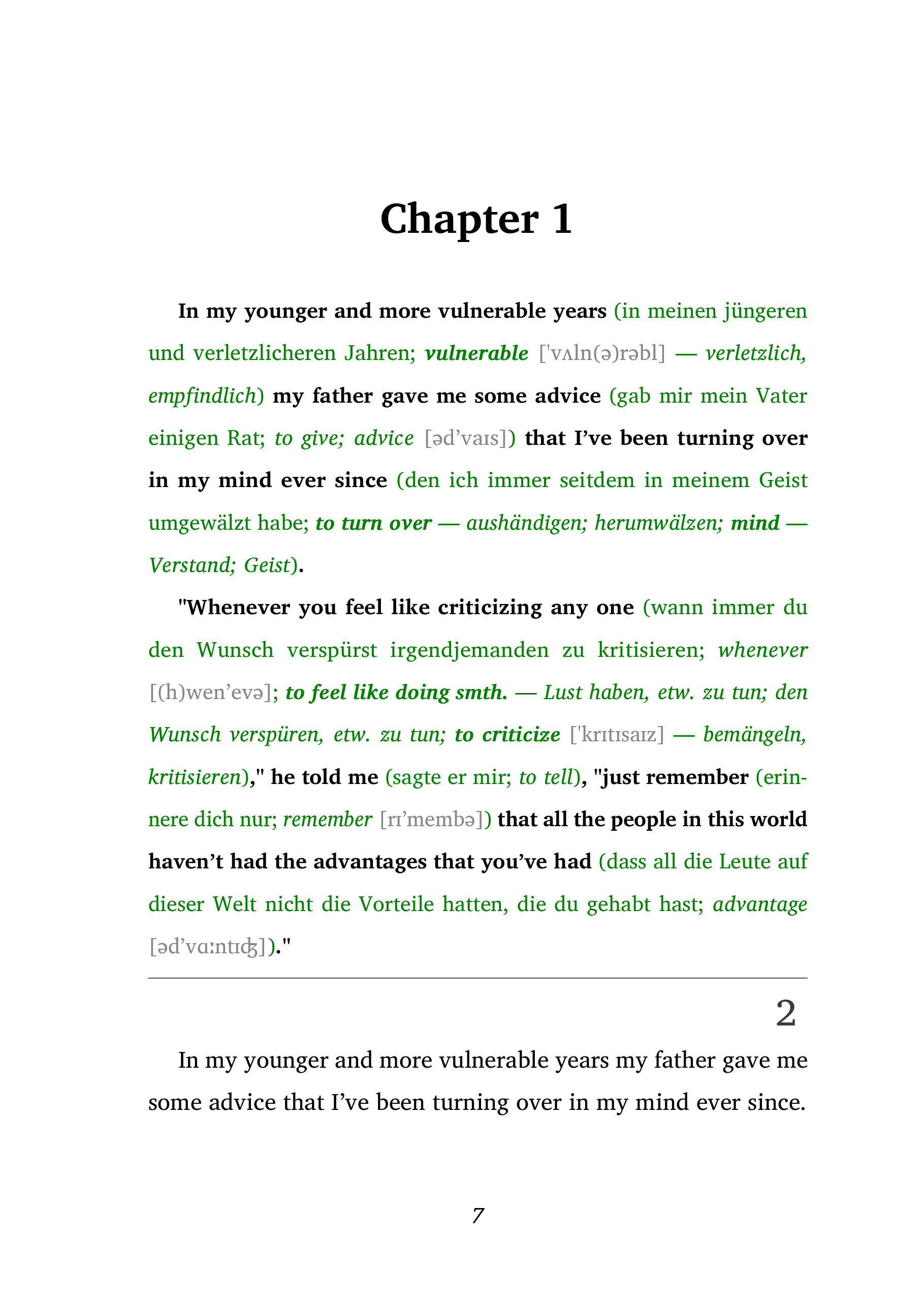 Beispielinhalt (Bild) The Great Gatsby- B1-B2 - Teil 1 (+ Audio-CD)