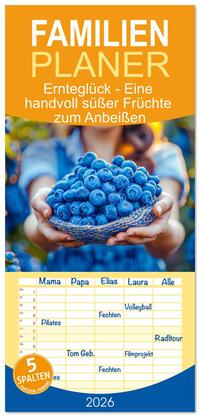 Vorderes Coverbild Familienplaner 2026 - Ernteglück - Eine handvoll süßer Früchte zum Anbeißen mit 5 Spalten (Wandkalender, 21 x 45 cm) CALVENDO