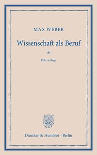 Vorderes Coverbild Wissenschaft als Beruf.