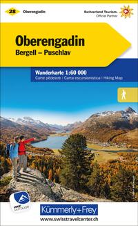 Vorderes Coverbild Kümmerly+Frey Wanderkarte 28 Oberengadin 1:60.000