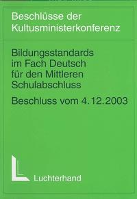 Vorderes Coverbild Bildungsstandards im Fach Deutsch für den Mittleren Bildungsabschluss