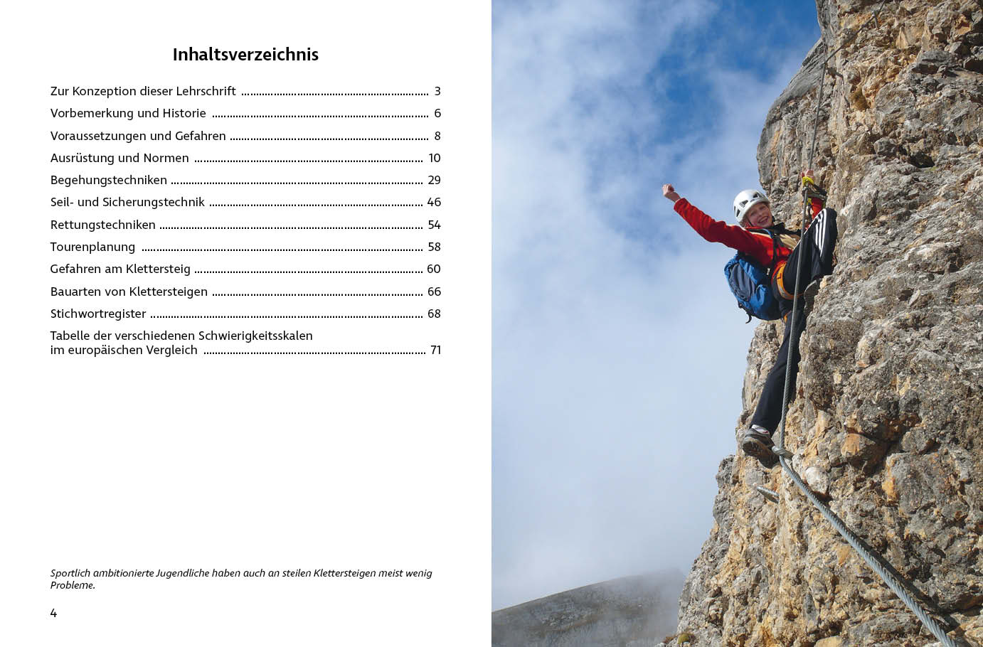 Beispielinhalt (Bild) Klettersteiggehen