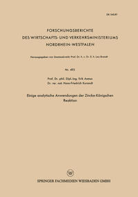 Vorderes Coverbild Einige analytische Anwendungen der Zincke-Königschen Reaktion