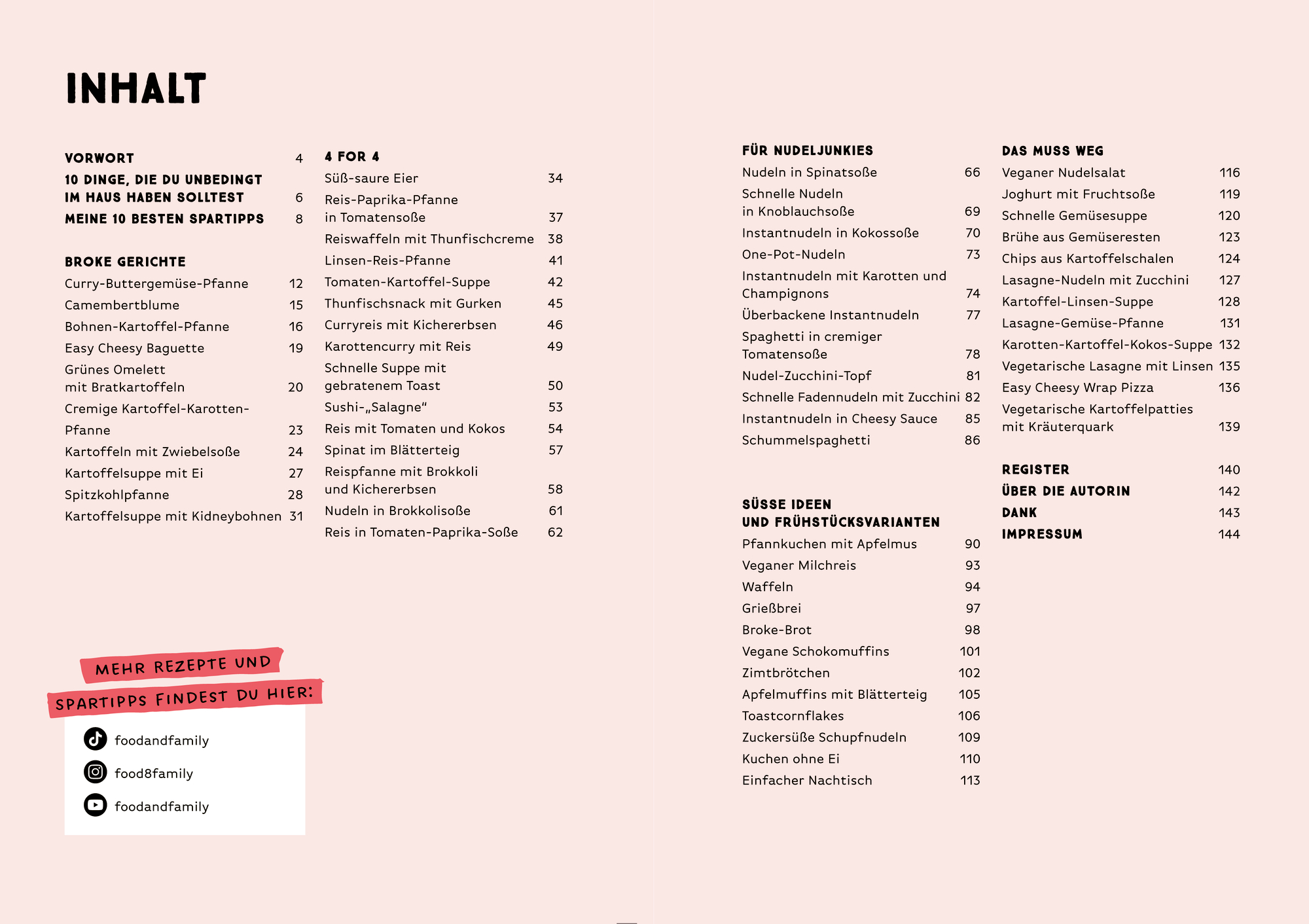 Beispielinhalt (Bild) Das BROKE Kochbuch