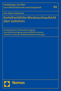 Vorderes Coverbild Kartellrechtliche Missbrauchsaufsicht über Gebühren