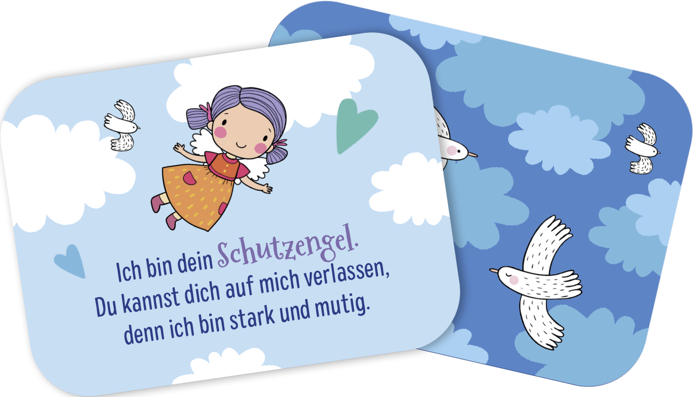Beispielinhalt (Bild) Ich passe auf dich auf - 25 Schutzengelkärtchen