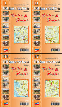 Vorderes Coverbild Dithmarschen Reiten & Fahren / Reiterkartenset / Dithmarschen Reiten & Fahren I - IV. Reiterkartenset 1:60.000