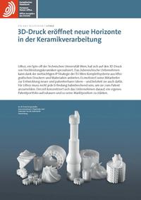 Vorderes Coverbild Lithoz: 3D-Druck eröffnet neue Horizonte in der Keramikverarbeitung