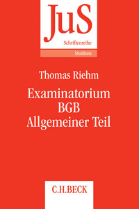 Vorderes Coverbild Examinatorium BGB Allgemeiner Teil