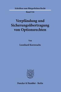 Vorderes Coverbild Verpfändung und Sicherungsübertragung von Optionsrechten.