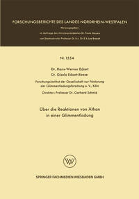 Vorderes Coverbild Über die Reaktionen von Äthan in einer Glimmentladung