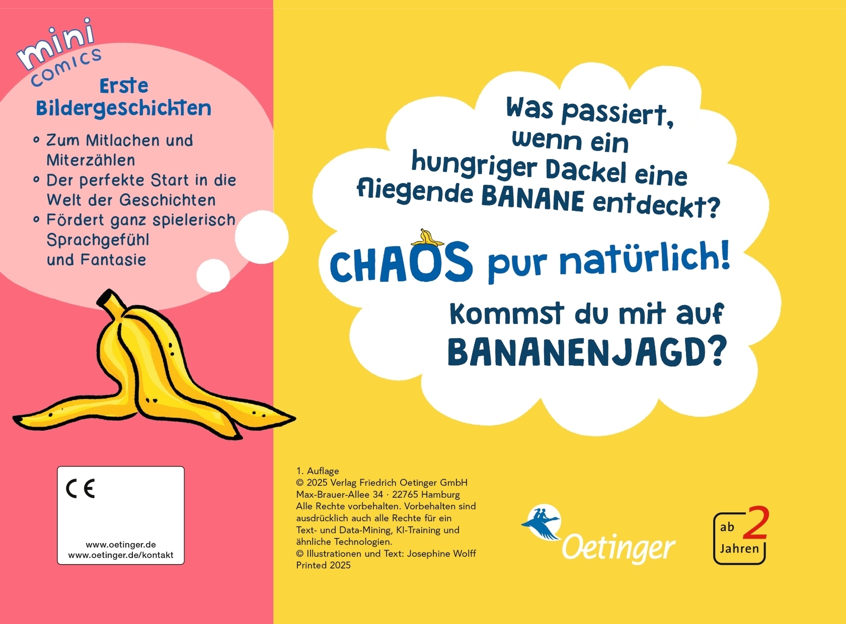 Rückseitencover Mini Comics. Als der Dackel die Banane sah ...