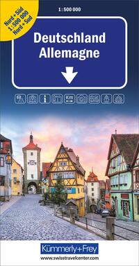 Vorderes Coverbild Kümmerly+Frey Strassenkarte Deutschland Nord+Süd 1:500.000