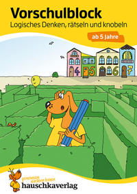 Vorderes Coverbild Vorschulblock ab 5 Jahre für Junge und Mädchen - Logisches Denken, rätseln und knobeln