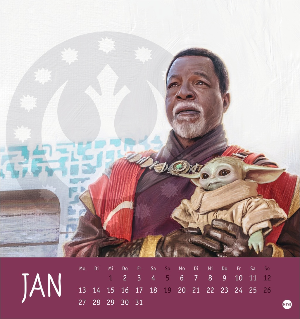 Beispielinhalt (Bild) The Mandalorian Postkartenkalender 2025