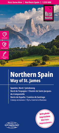 Vorderes Coverbild Reise Know-How Landkarte Spanien Nord mit Jakobsweg / Northern Spain and Way of St. James (1:350.000)