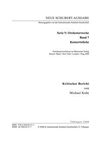 Vorderes Coverbild Neue Schubert-Ausgabe. Kritische Berichte / Orchesterwerke / Konzertstücke