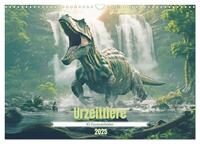 Vorderes Coverbild Urzeittiere - KI-Fantasiebilder (Wandkalender 2025 DIN A3 quer), CALVENDO Monatskalender