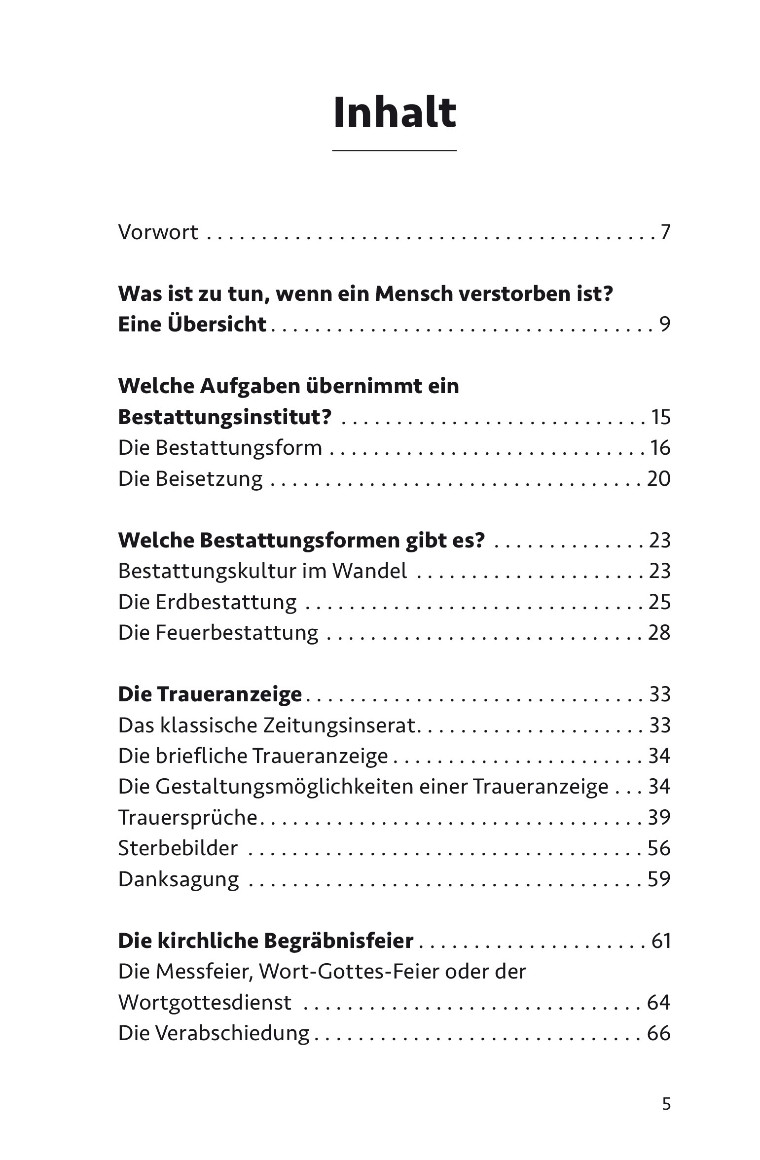 Beispielinhalt (Bild) Den letzten Weg gestalten