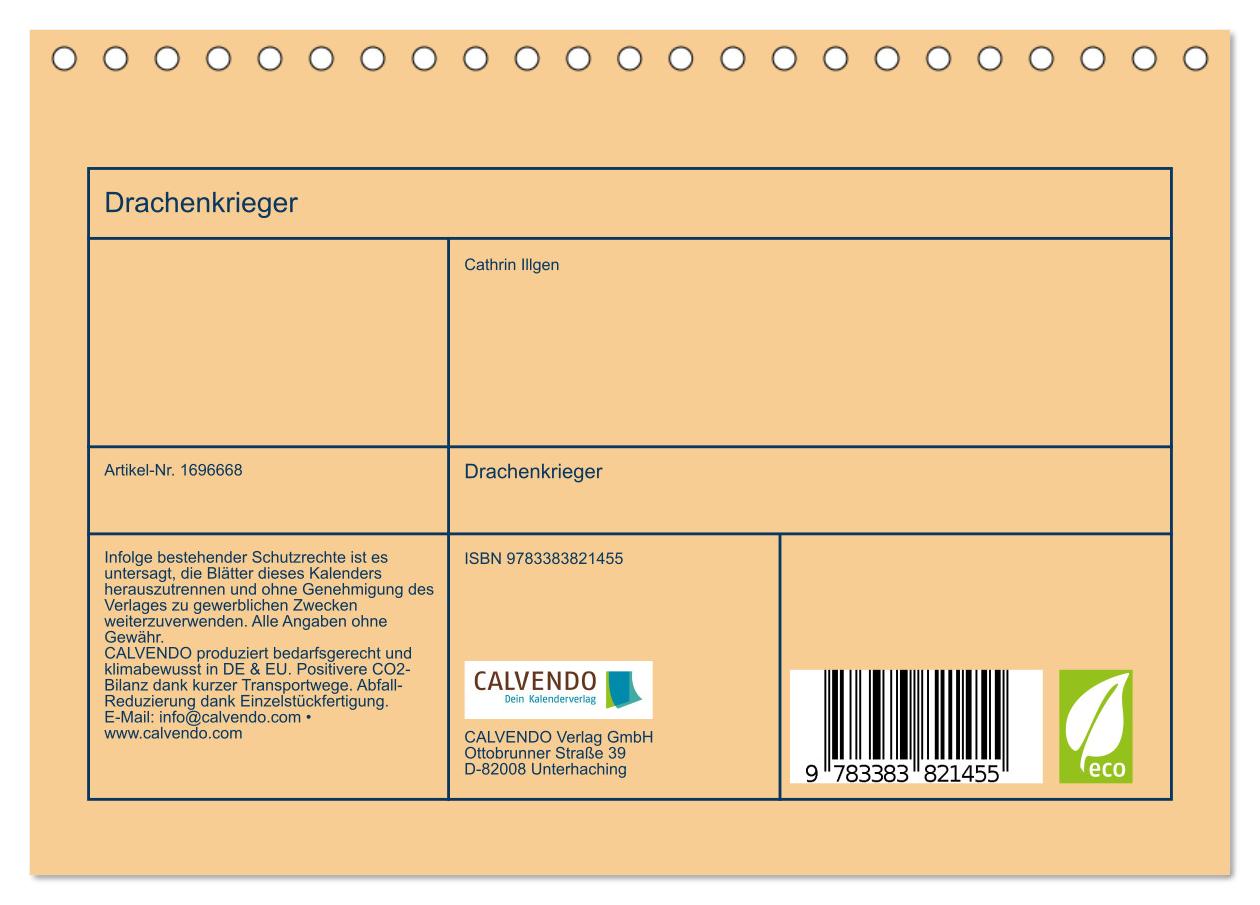 Beispielinhalt (Bild) Drachenkrieger (Tischkalender 2025 DIN A5 quer), CALVENDO Monatskalender