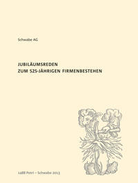 Vorderes Coverbild Jubiläumsreden zum 525-jährigen Firmenbestehen