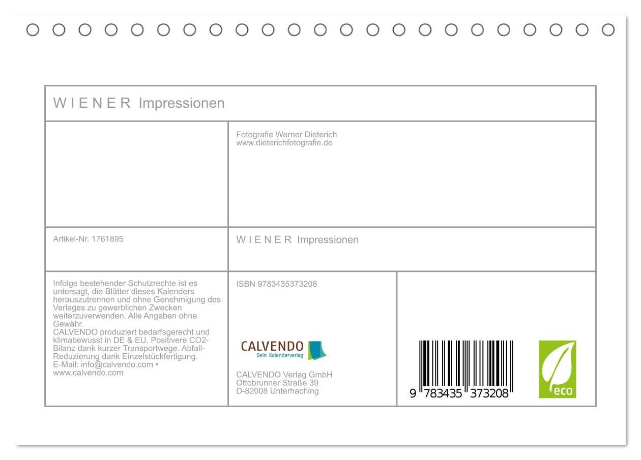 Beispielinhalt (Bild) W I E N E R Impressionen (Tischkalender 2025 DIN A5 quer), CALVENDO Monatskalender