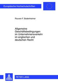 Vorderes Coverbild Allgemeine Geschäftsbedingungen im Unternehmensverkehr im englischen und deutschen Recht