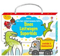 Vorderes Coverbild Kleine Kreativ-Werkstatt – Mein Ganz-einfach-Ausmalen-Koffer: Dinos, Lastwagen, Superkids