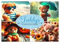Vorderes Coverbild Teddys - Die Jahresreise der KI-Teddybären (Wandkalender 2026 DIN A3 quer), CALVENDO Monatskalender