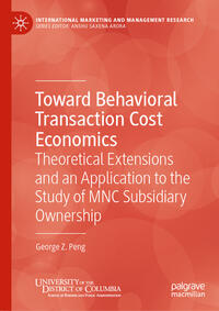 Vorderes Coverbild Toward Behavioral Transaction Cost Economics