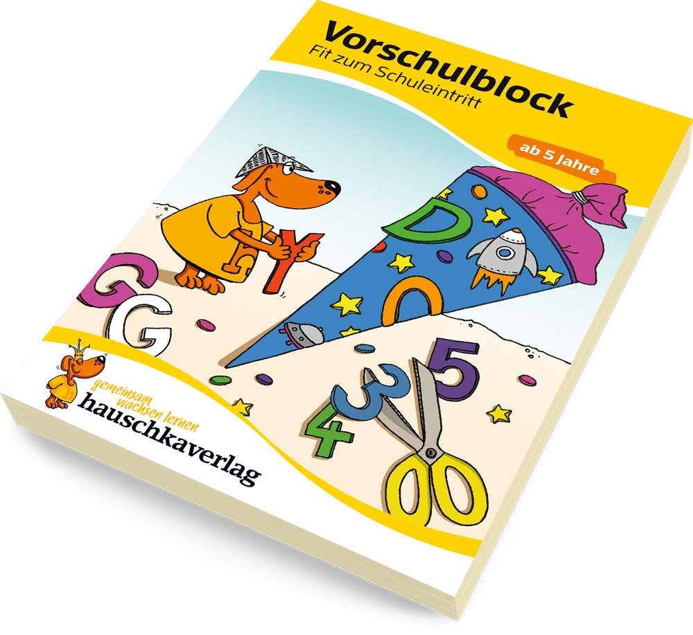Beispielinhalt (Bild) Vorschulblock ab 5 Jahre für Junge und Mädchen - Fit zum Schuleintritt