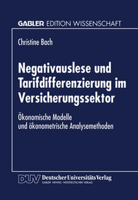 Vorderes Coverbild Negativauslese und Tarifdifferenzierung im Versicherungssektor