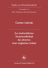 Vorderes Coverbild Zur strafrechtlichen Verantwortlichkeit des directors einer englischen Limited