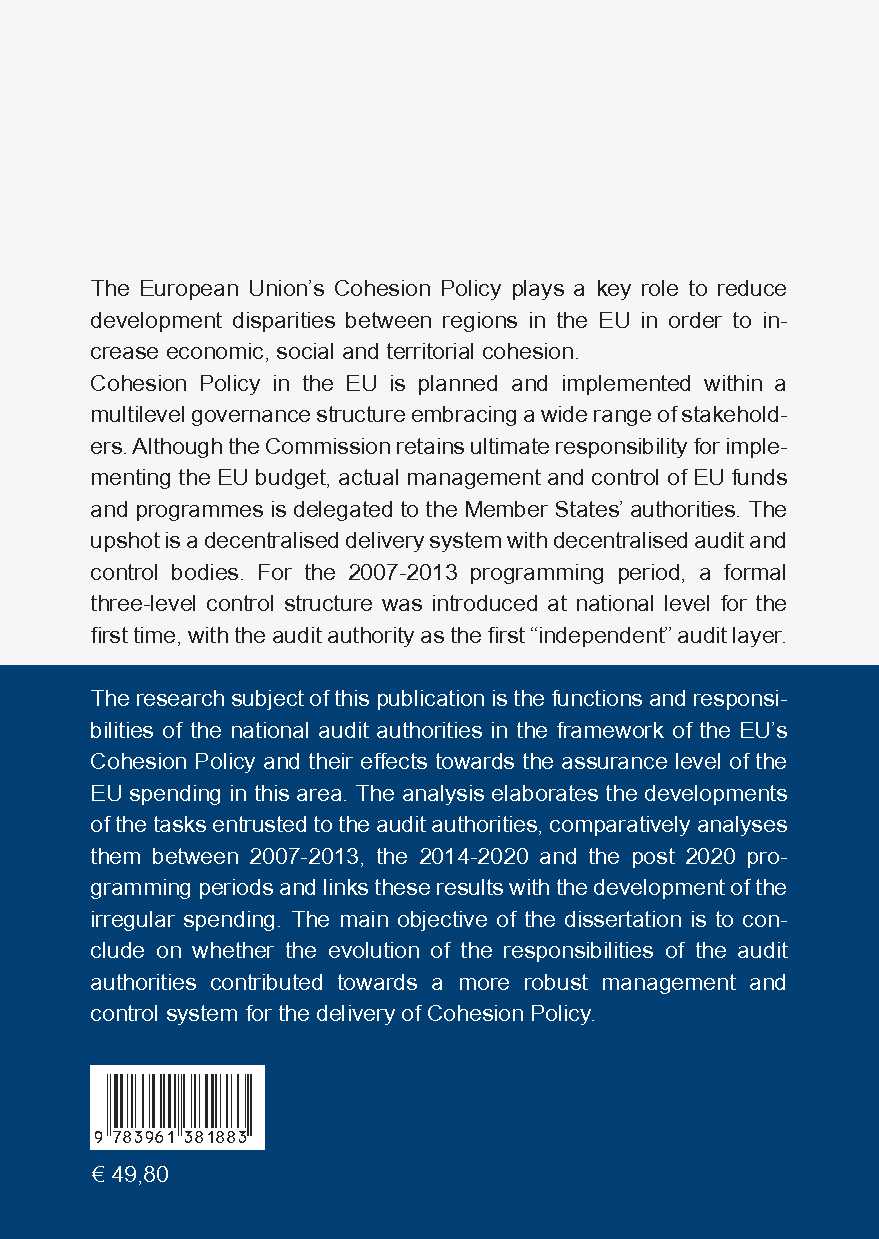 Rückseitencover Financial Implications and Effectiveness of National Audit Authorities’ Task in the Framework of the European Union’s Cohesion Policy
