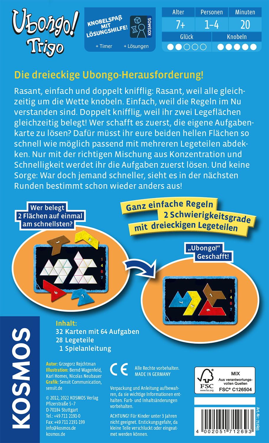 Rückseitencover Ubongo! Trigo