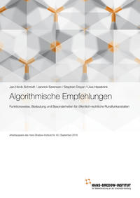 Vorderes Coverbild Algorithmische Empfehlungen
