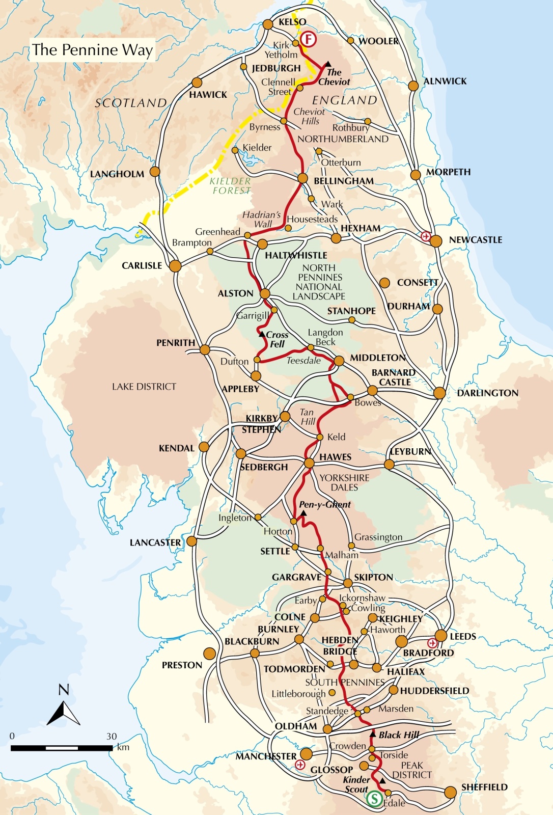 Beispielinhalt (Bild) Walking the Pennine Way Map Booklet