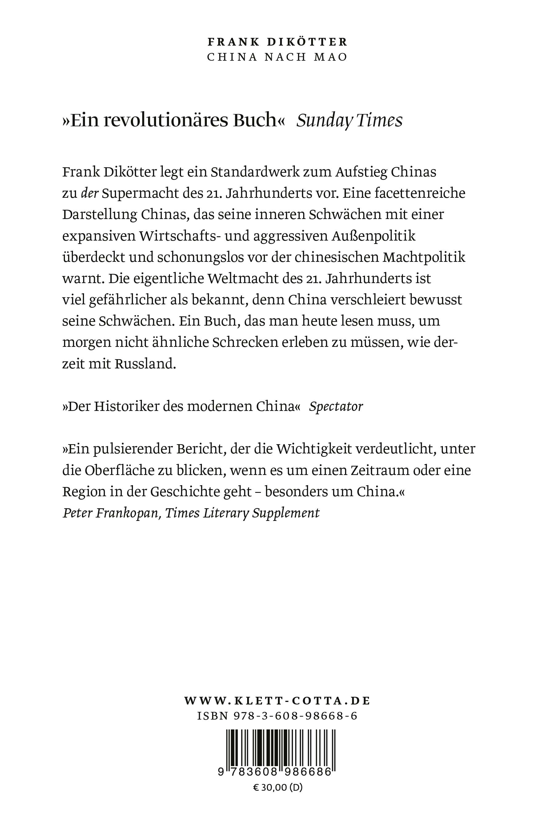 Rückseitencover China nach Mao