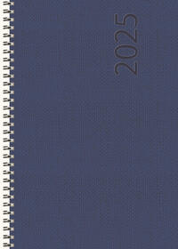 Vorderes Coverbild Buchkalender Wochentimer Spirale dunkelblau 2025