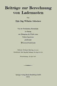 Vorderes Coverbild Beiträge zur Berechnung von Lademasten