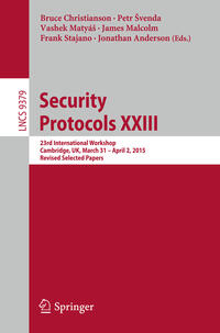 Vorderes Coverbild Security Protocols XXIII