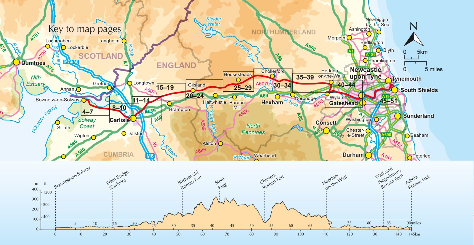 Beispielinhalt (Bild) Hadrian's Wall Path Map Booklet