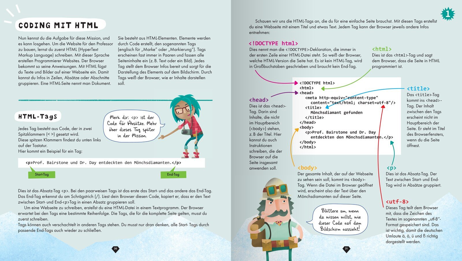 Beispielinhalt (Bild) Programmieren für Kids – Lerne HTML, CSS und JavaScript
