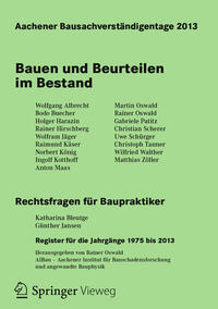 Vorderes Coverbild Aachener Bausachverständigentage 2013