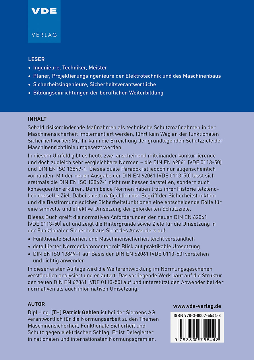 Rückseitencover Wegweiser Funktionale Sicherheit von Maschinen