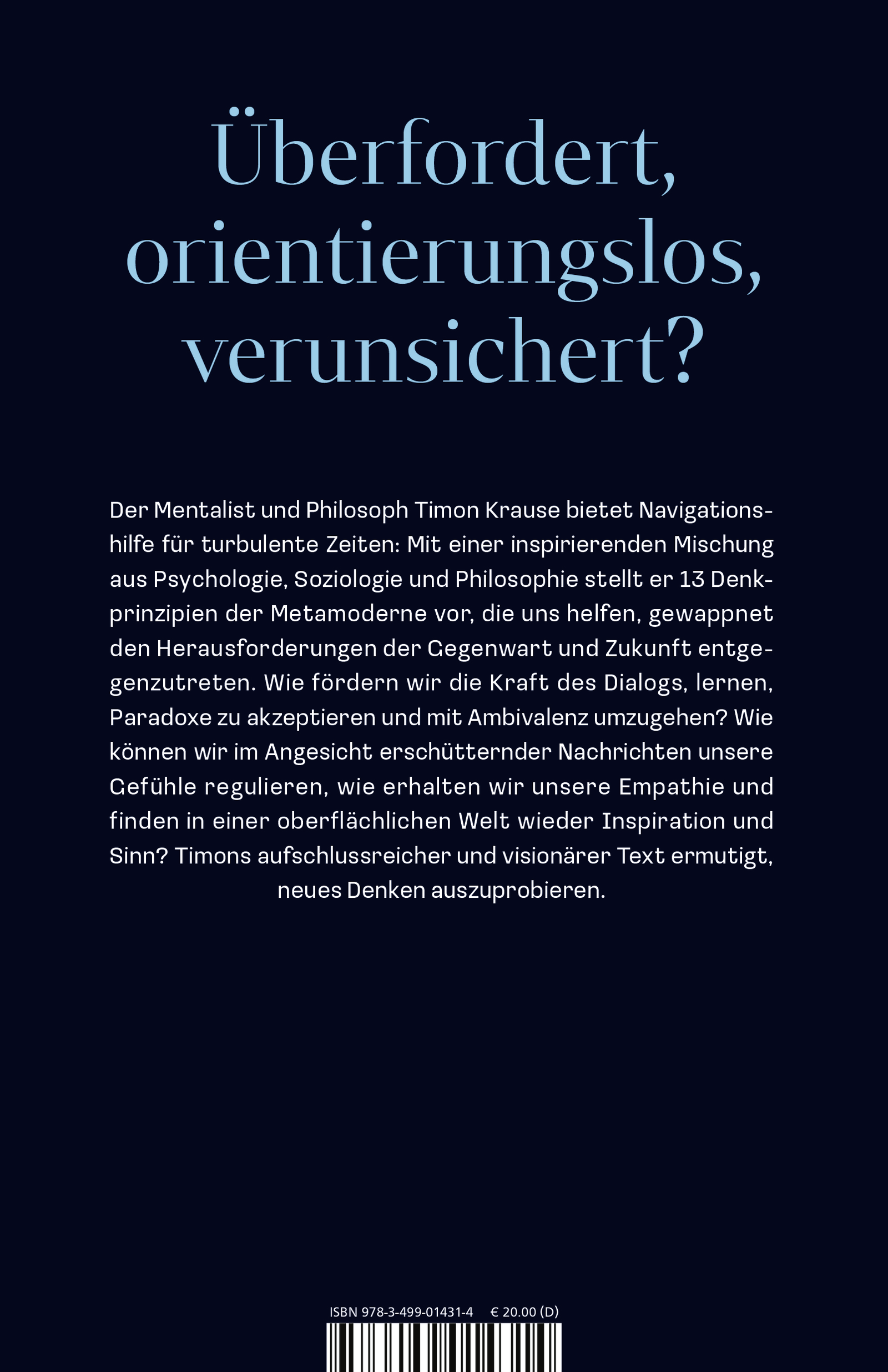 Rückseitencover Sei deiner Zeit voraus