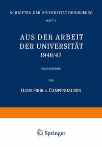 Vorderes Coverbild Aus der Arbeit der Universität 1946/47