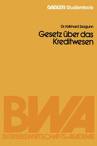 Vorderes Coverbild Gesetz über das Kreditwesen